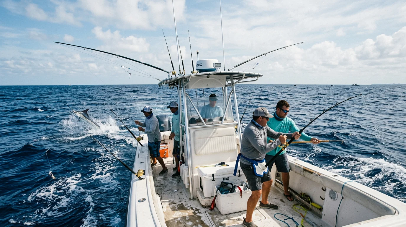 Anglers fishing an open coastline, representing fishing markets served worldwide