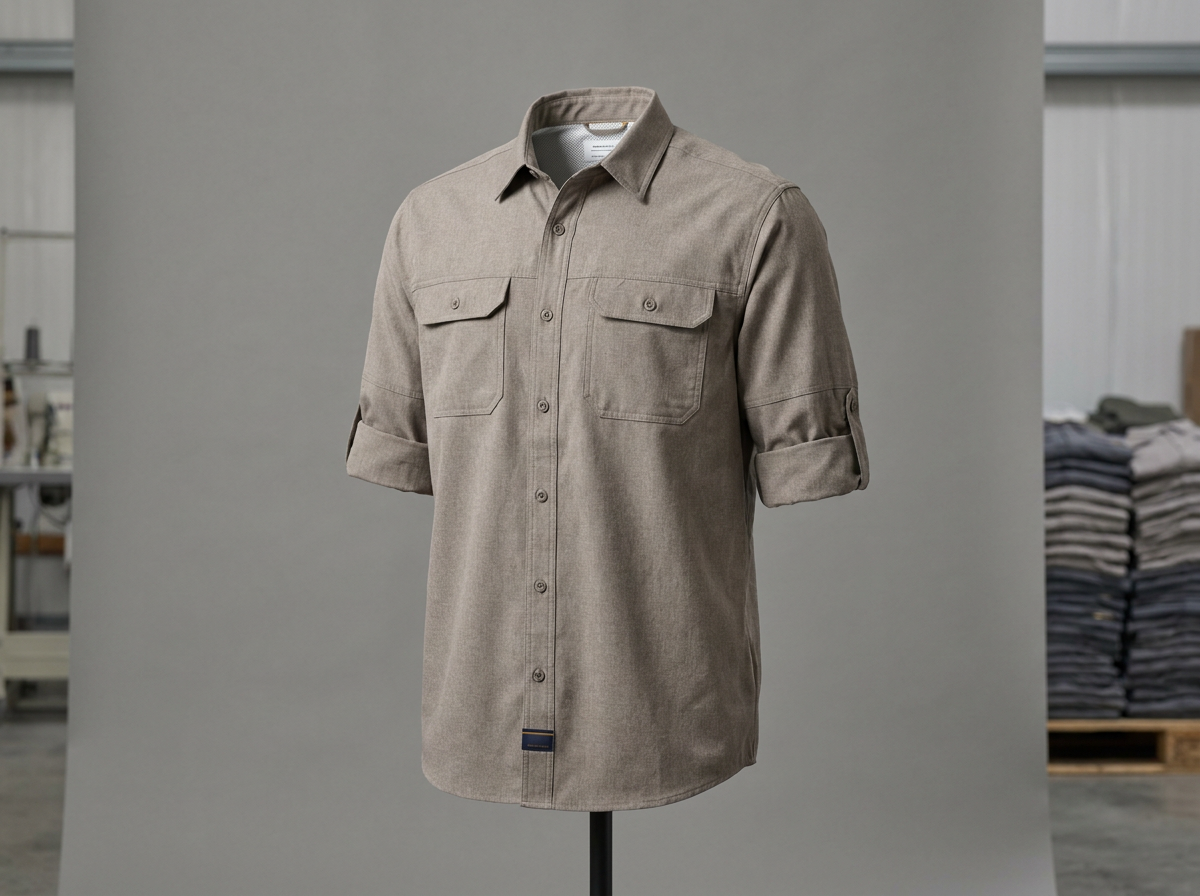Custom button-down vented fishing shirt