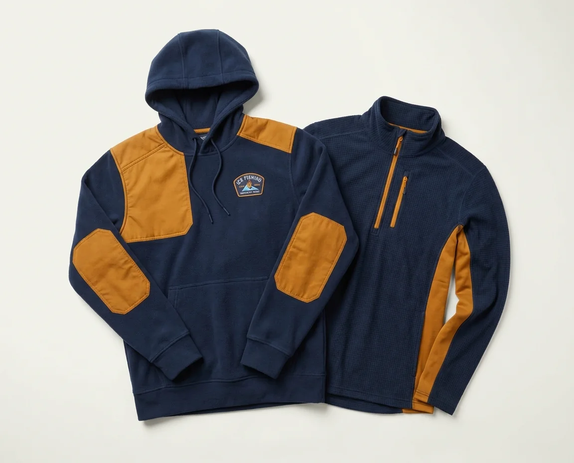 Custom full-zip fishing fleece hoodie