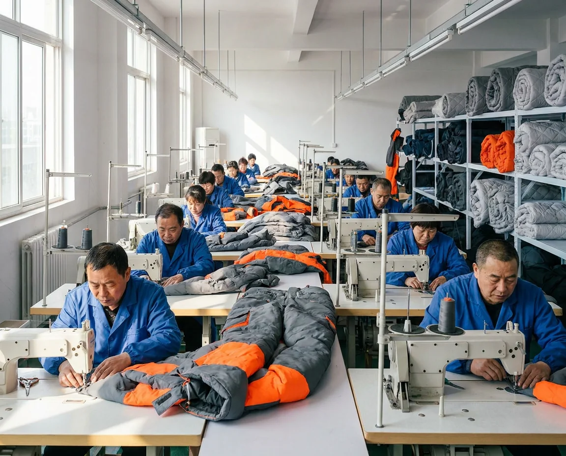 Fishing apparel manufacturing floor