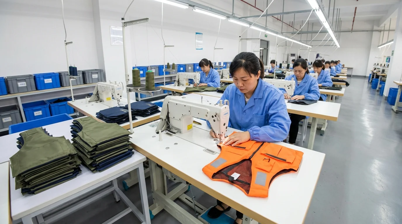 Sewing line stitching outdoor flag bunting