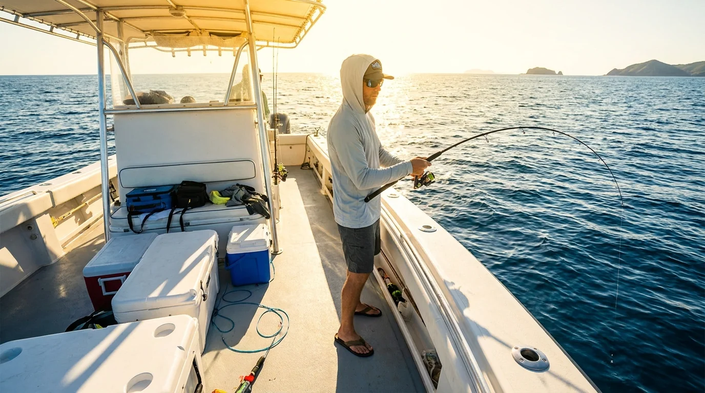 Anglers under all-day sun exposure on the flats and offshore